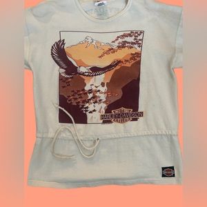 1992 RARE Vintage Harley Davidson Canvas Drawstring top